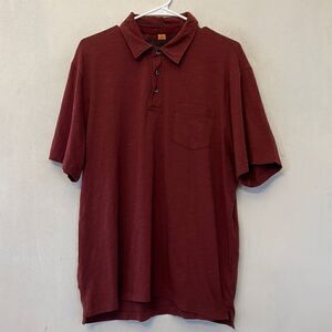 Tailor Vintage burgundy short sleeve collared shirt Size XL EUC